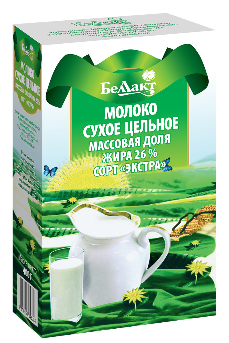 Купить Молоко сухое цельное «Беллакт» 26 % в пачке, 400  питания по .
