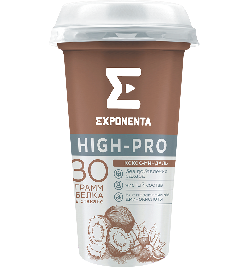Exponenta high pro отзывы. Exponenta High-Pro Кокос-миндаль, 250г. Напиток кисломолочный Exponenta High-Pro. Напиток Exponenta High-Pro кисломолочный Кокос-миндаль. Exponenta High-Pro 250г Exponenta.